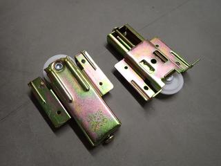 (2) Boxes of COX Bottom Roller Axle Protruding Wheel Bypassing Door Hardware, No. 21-718, 25 Pairs Per Box.