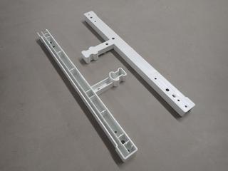 (4) Boxes of Home Decor 16 In. White Shelf & Hanger Brackets, 20 Pairs Per Box.