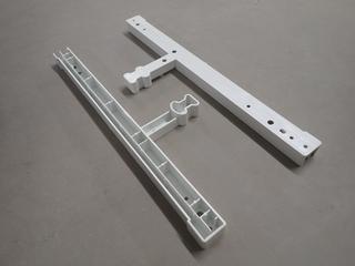 (4) Boxes of Home Decor 16 In. White Shelf & Hanger Brackets, 20 Pairs Per Box.