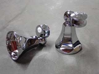 Assorted Chrome & Oiled Bronze Glass Holders.