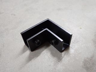 Square Type Flat Base Stainless Steel Clamps, 90 Degree Sleeve Over Clamps & Wall Mount Adjustable Hinges.