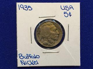 1935 USA Buffalo Nickel.