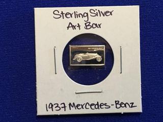 Sterling Silver Art Bar - "1937 Mercedes Benz" 