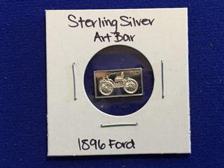 Sterling Silver Art Bar - "1896 Ford" 