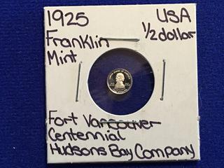 1925 USA Franklin Mint Half Dollar. - "Fort Vancouver Centennial Hudsons Bay Company"