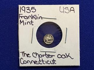 1935 USA Franklin Mint Coin - "The Charter Oak Connecticut"