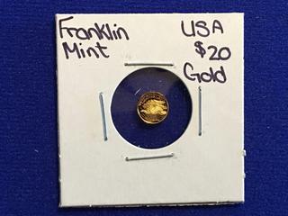 USA Franklin Mint Twenty Dollar Coin.