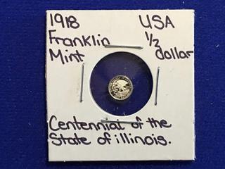 1918 USA Franklin Mint Half Dollar - "Centennial Of The State Of Illinois"