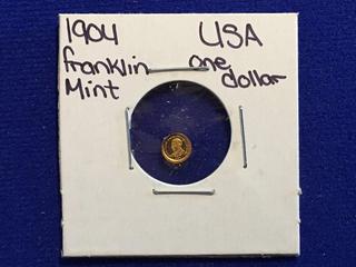 1904 USA Franklin Mint One Dollar Coin.