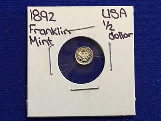 1892 USA Franklin Mint Half Dollar Coin.