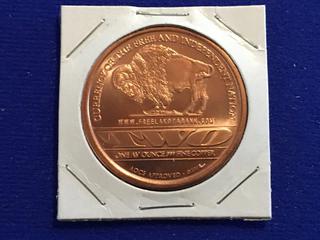 2010 Lakota .999 Fine Copper One AV Ounce Medallion - "Currency Of The Free And Independent Nation"