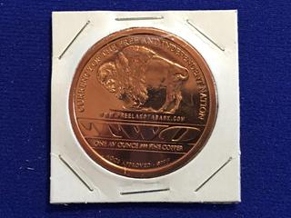 2010 Lakota .999 Fine Copper One AV Ounce Medallion - "Currency Of The Free And Independent Nation"