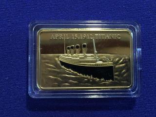 .999 Gold Layered Bar - "Tragedy Of The Titanic"
