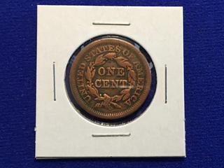 1854 USA One Cent Coin.