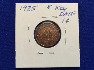 1925 Canada One Cent Coin.