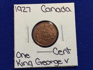 1927 Canada One Cent Coin.