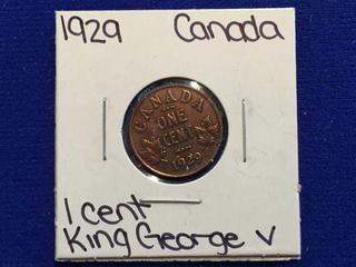 1929 Canada One Cent Coin.