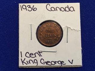 1936 Canada One Cent Coin.