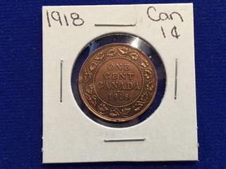 1918 Canada One Cent Coin.