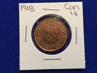 1918 Canada One Cent Coin.