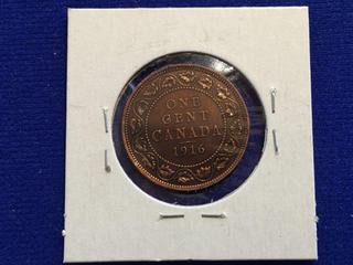 1916 Canada Large Cent Coin.