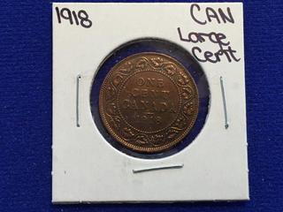 1918 Canada Large Cent Coin.