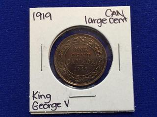 1919 Canada Large Cent Coin.