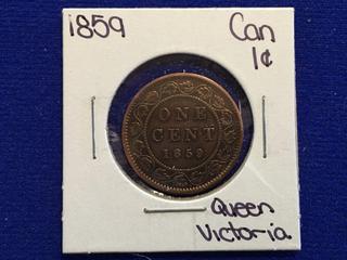 1859 Canada One Cent Coin.