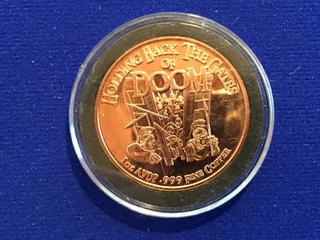 .999 Fine Copper Medallion - "Holding Back The Gates Of Doom"