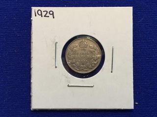 1929 Canada Ten Cent Coin.