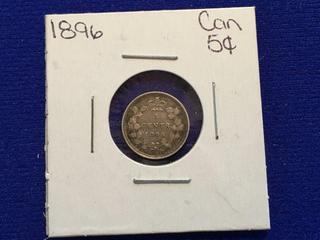 1896 Canada Five Cent Coin.