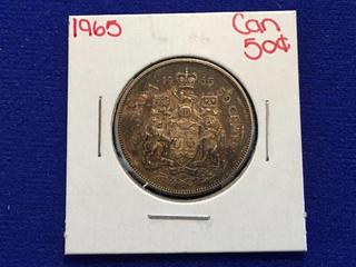1965 Canada Fifty Cent Coin.