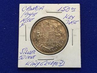 1948 Canada Fifty Cent Coin.