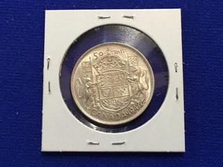 1942 Canada Fifty Cent Coin.