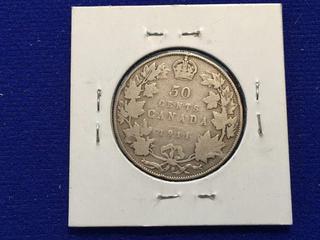 1911 Canada Fifty Cent Coin.
