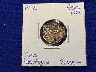 1912 Canada Ten Cent Coin.