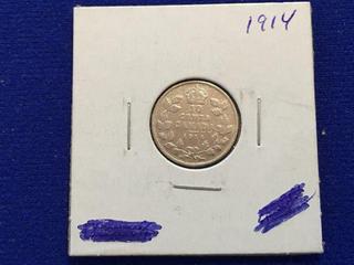 1914 Canada Ten Cent Coin.