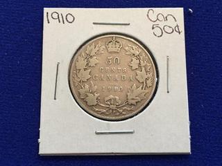 1910 Canada Fifty Cent Coin.