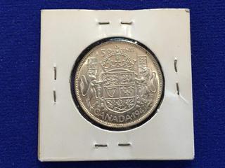1943 Canada Fifty Cent Coin.