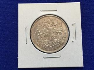 1945 Canada Fifty Cent Coin.