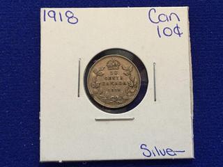 1918 Canada Ten Cent Coin.