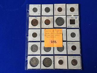 Coins of Cyprus, South Africa, British Carribbean Territories.