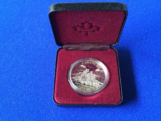 1989 Canada Fleuve Mackenzie River Dollar Coin.