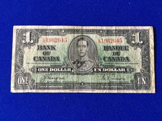 Bank Of Canada One Dollar Bill. S/N UN1962645.