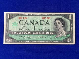 1967 Bank Of Canada One Dollar Centennial Bill.