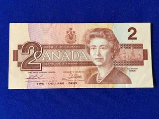 Bank Of Canada Two Dollar Bill. S/N EGK9920834.