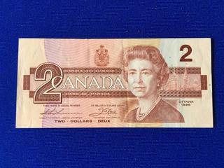 Bank Of Canada Two Dollar Bill. S/N EGL9938614.
