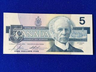 Bank Of Canada Five Dollar Bill. S/N GPU4885900.