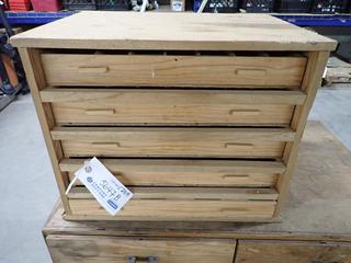 (2) Wooden Bold Garage Cabinets. (1) Large, (1) Small.