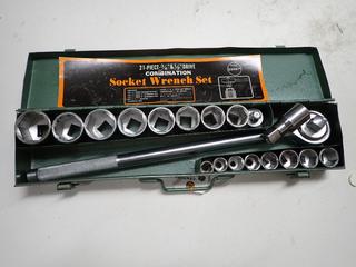 3/4 In. & 1/2 In. Drive Combination Socket Wrench Set, Incomplete.